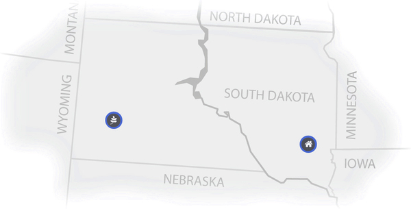 a service area map of south dakota